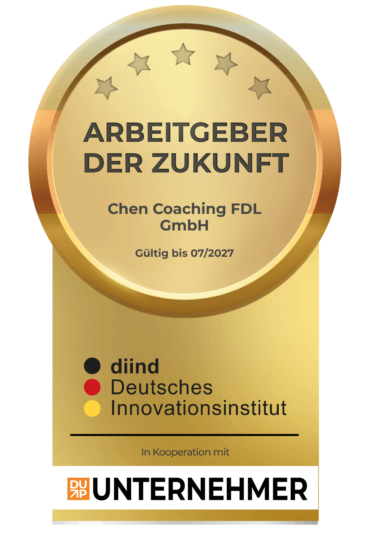 Siegel: DISQTrust Service‑Champion – Chen Coaching FDL GmbH